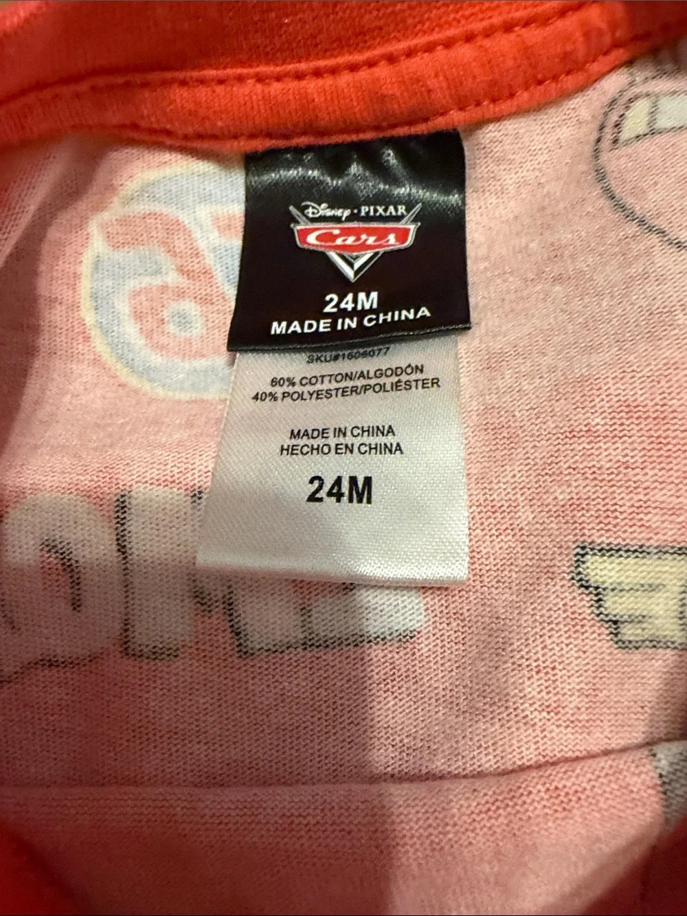 Lightning McQueen Pajama Shorts Set Size 24 Months EUC